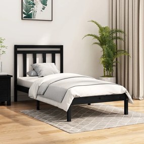 Giroletto İn Legno Massello Nero 75x190 Cm Small Single /