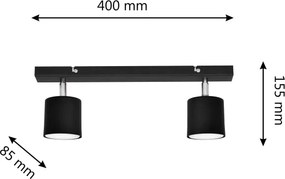 Faretto PUNTA 2xGX53/10W/230V nero