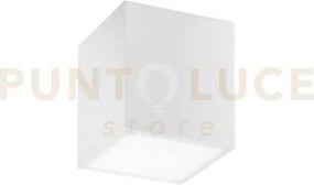 Plafoniera living bianca 1 luce attacco e27 14x14x16cm in gesso ver...