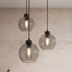 Lampada a sospensione in vetro Cubus TK Lighting, dimmerabile, Nero, Soggiorno / Sala da pranzo, Vetro, Moderno, Lampada a sospensione