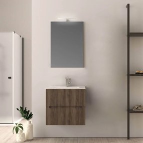 Mobile bagno cannettato 60 cm colore Noce Riga