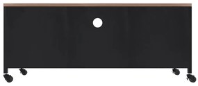 Mobile tv nero 110x30x43 cm in ferro e legno massello di abete