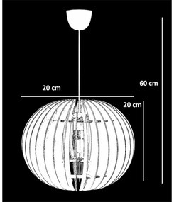 Lampadario a sospensione con filo 1xE27/60W/230V bianco diametro 20 cm