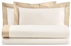 Completo Letto in Puro Cotone Diamante  Collezione Casa  Colore Beige, Dimensioni e Misure Piazza e Mezzo