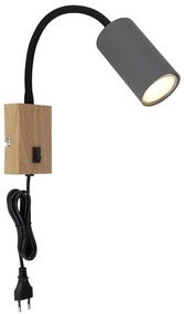 Globo 57911WG - Lampada flessibile da muro ROBBY 1xGU10/25W/230V grigio/marrone