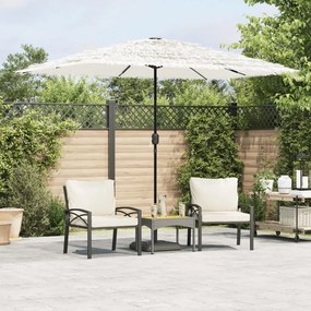 Ombrellone Giardino Con Palo İn Acciaio Bianco 300x200x250 Cm /
