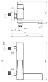 Deante BQL_012M - Miscelatore per vasca pieghevole BLUR, cromato lucido