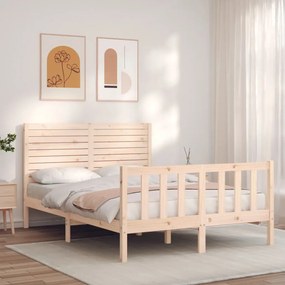 Letto Senza Materasso 140x190 Cm İn Legno Massello Di Pino /