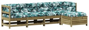 Set divani da giardino 5pz con cuscini legno impregnato di pino