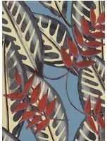 Florale Tapete Alocasia von Elitis - Blau/ Rot