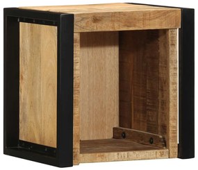 Comodino 40x35x40 Cm İn Legno Grezzo Massello Di Mango /