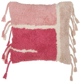 Cuscino cotone trapuntato rosa 45 x 45 cm BISTORTA Beliani