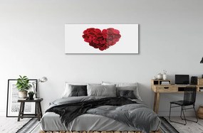 Quadro in vetro acrilico Cuore di rose 120x60 cm