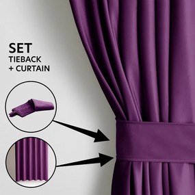 Tenda parzialmente oscurante viola in velluto 140x270 cm Pleat – Restilo