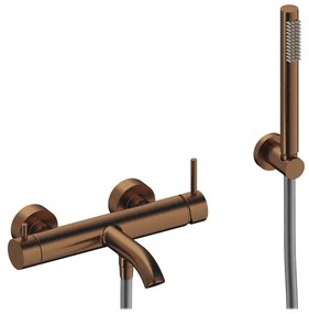Rubinetto per vasca getto laminare cristallino Loop per muro oro rosa spazzolato SANYCCES