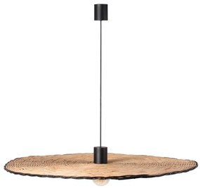 FARO 68590-70 - Lampadario su corda COSTAS 1xE27/15W/230V d. 100 cm nero/rattan