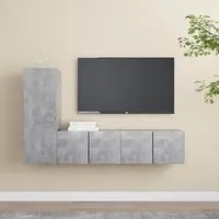 Set Porta TV 3 pz Grigio Cemento in Truciolato cod mxl 18947