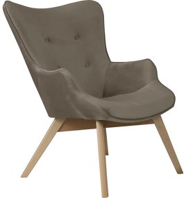 Poltrona marrone chiaro con rivestimento in velluto Niko – Ropez