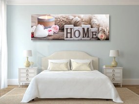Stampa su tela – Natura morta con scritta Home
