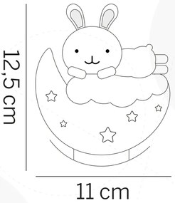 ONLI - LED Luce notturna ricaricabile per bambini NUVOLINA LED/2,5W/5V coniglietto/blu