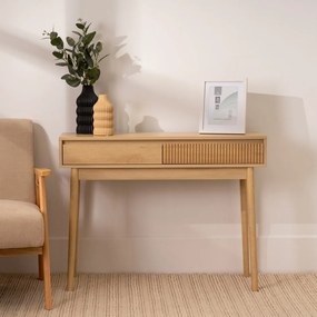 Tavolo consolle di colore naturale 30x100 cm Iona – Casa Selección