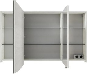 Specchio Contenitore Contea Con Illuminazione PELIPAL sinistro rovere bianco L 120 x H 70 x P 17 cm, completo di presa ed interuttore