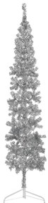 Albero Natale Artificiale Sottile A Metà Supporto Argento 240cm /