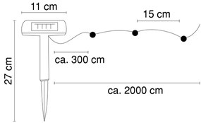 Globo 33700-120 - Catena LED solare 20 m 120xLED/2,4V IP44