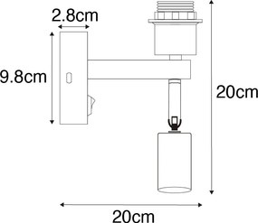 Applique moderna bianca con luce di lettura - Brescia
