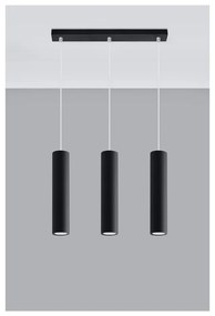 Lampadario nero in metallo Castro – Sollux