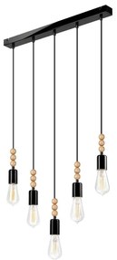 Lampadario a cavo SIMON 5xE27/60W/230V nero