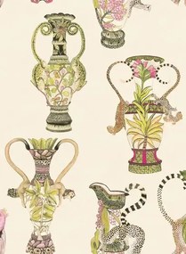 Cole & Son Carta da parati Khulu Vases - Cream/ Multi