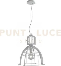 Lampadario a sospensione urban in metallo bianca 1 luce attacco e27...