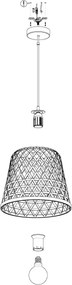 Eglo 43113 - Lampadario a sospensione con filo KIRKCOLM 1xE27/60W/230V