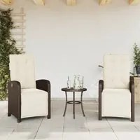 Sedie da Giardino Reclinabili 2 pz con Poggiapiedi Polyrattan 365194