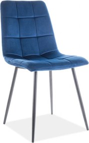 Sedia Mila in velluto blu/nero Blu86