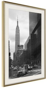 Poster  Empire State Building  Cornice Quadri Cornice d'oro con passe-partout, Larghezza x Altezza Home decor 20x30