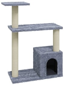 Albero per gatti con tiragraffi in sisal grigio chiaro 70 cm