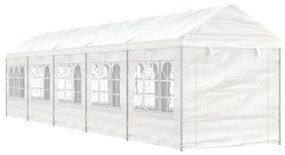 Gazebo con Tetto Bianco 11,15x2,28x2,69 m in Polietilene