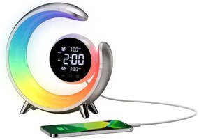 Immax 08985L-LED Lampada da tavolo dimmerabile RGBW con sveglia LED/20W/5V USB a