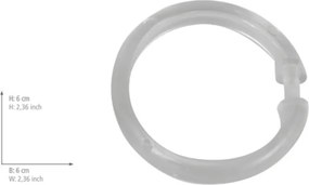 Set di 12 anelli in plastica trasparente per tenda da doccia - Wenko