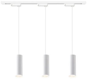 Lampada a sospensione con cavo per sistema a binario PIPE 3xGU10/10W/230V bianca