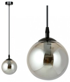 Lampada a sospensione COSMO 1 BL in acciaio e vetro E14 Colore del corpo Grafite