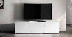 Mobile porta TV lineare in legno abete bianco spazzolato