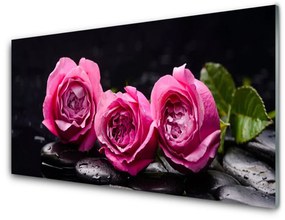 Quadro di vetro Rose Zen Spa Pietre Naturali 100x50 cm