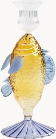 Portacandela fatto a mano in vetro borosilicato Fish