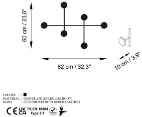 Attaccapanni da parete nero in metallo Dama - Kalune Design