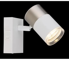 Globo 57851-1 - Faretto da parete BRISBON 1xGU10/25W/230V bianco/cromo