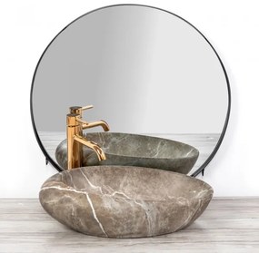 REA-U6650 - Lavabo da appoggio ROXY 31x49 cm ceramica/grigio/effetto marmo