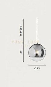 Sospensione balu 3-oro 1 luce attacco e27 d.25cm l.27cm